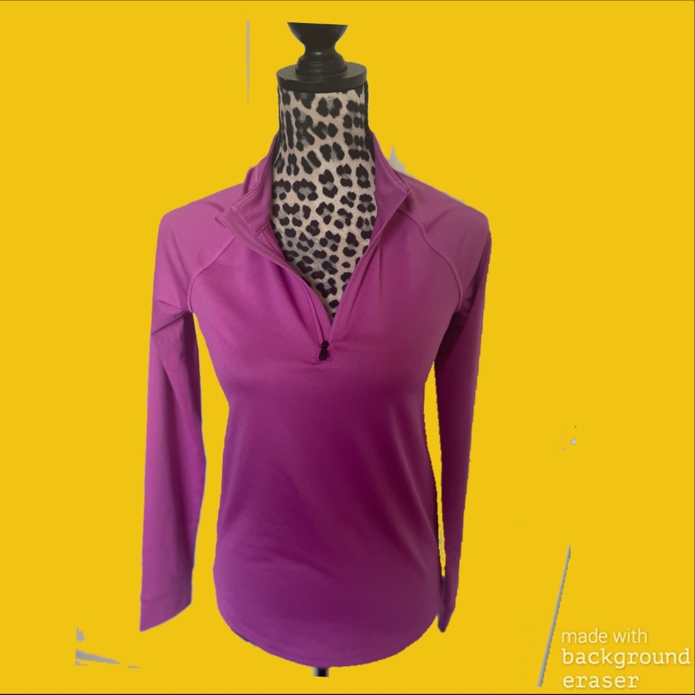 Under Armour 1/2 zip Heat Gear Long Sl Top Pink XS